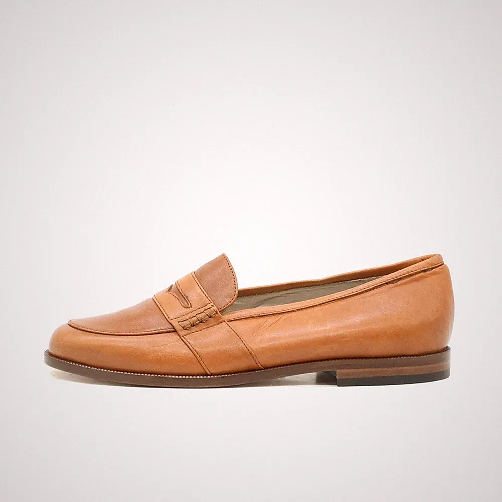 Marina Grimani Damen Pennyloafer loafer cognac leder Cuoio klassisch EU 36