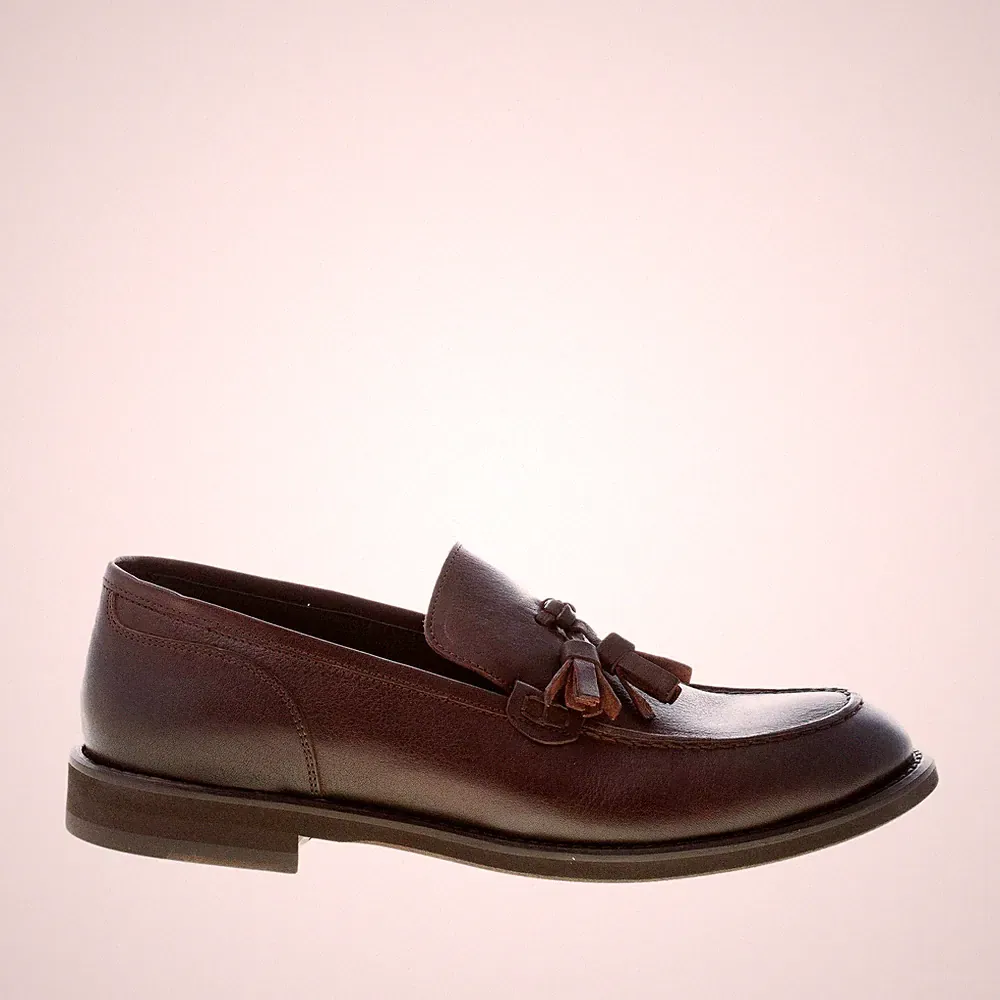 MARINI herren schuhe dunkelbraun Büffelleder loafer made in Italy quasten