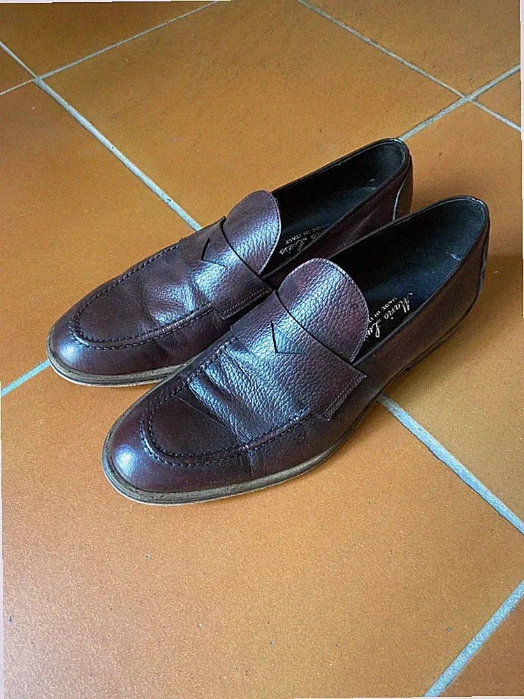 Mario Luiso Herren Halbschuhe Farbe dunkelbraun, Made in Italy, 42it