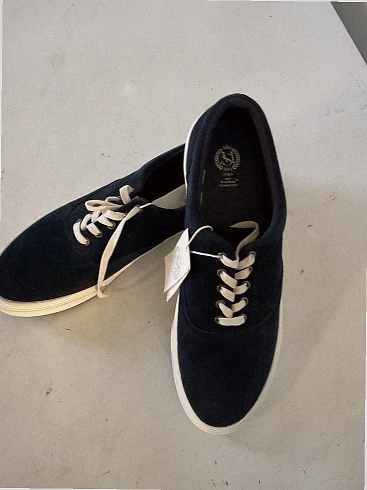 Marke Leder Canvas Schnürpumps blau für Herren Größe 12