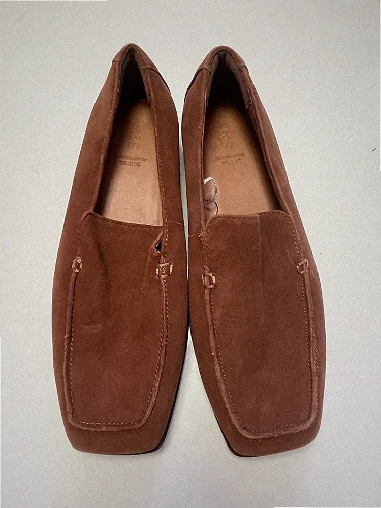 Marks & Spencer braune Wildleder Halbschuhe Größe UK 4,5 weite Passform
