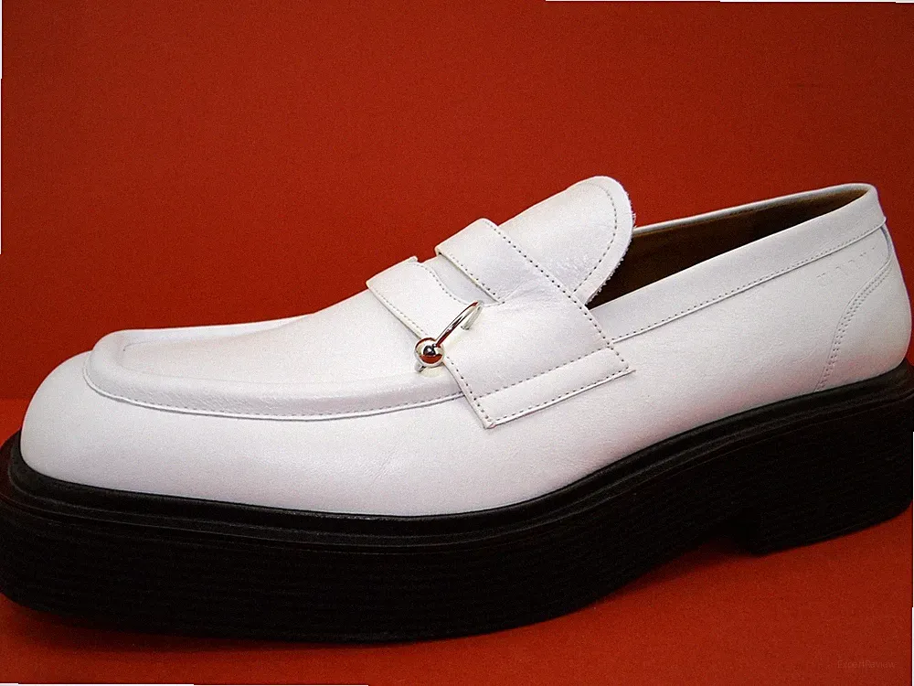 MARNI Shoe Slipper Loafer Halbschuhe Laufschuhe Herren Schuhe Leder Gr.45 Weiß
