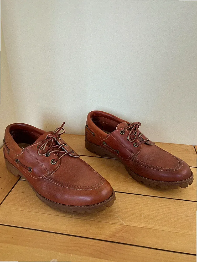 Martinelli Boat Shoes Brown Leather Lug Sole Loafers Women's US 6 D