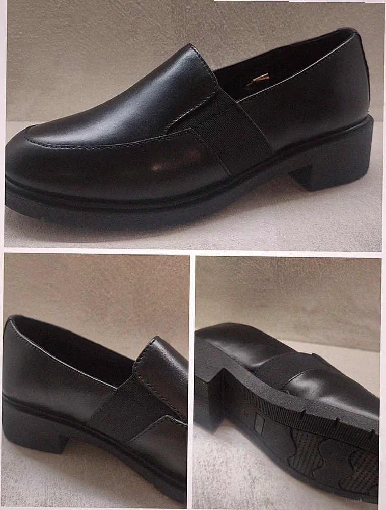 Mary Soft 22230 Schwarz Damen Leder Halbschuh Absatz 3cm seitlich elastisch