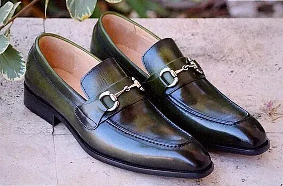 Maßgeschneiderte Abendschuhe, Patina Art Loafer-Mokassin-Schuhe aus reinem schwa