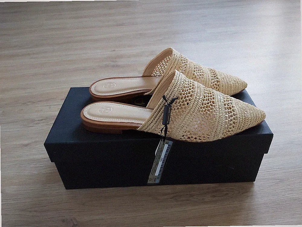 Massimo Dutti Schuhe Flats Pantoletten Damen Loafer Gr 36 Beige