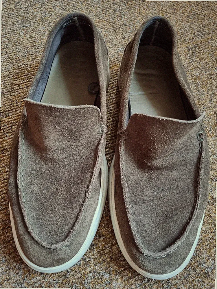 Massimo Dutti, Slipper, Loafers, Größe: 44, braun, Herren Wildlederoptik