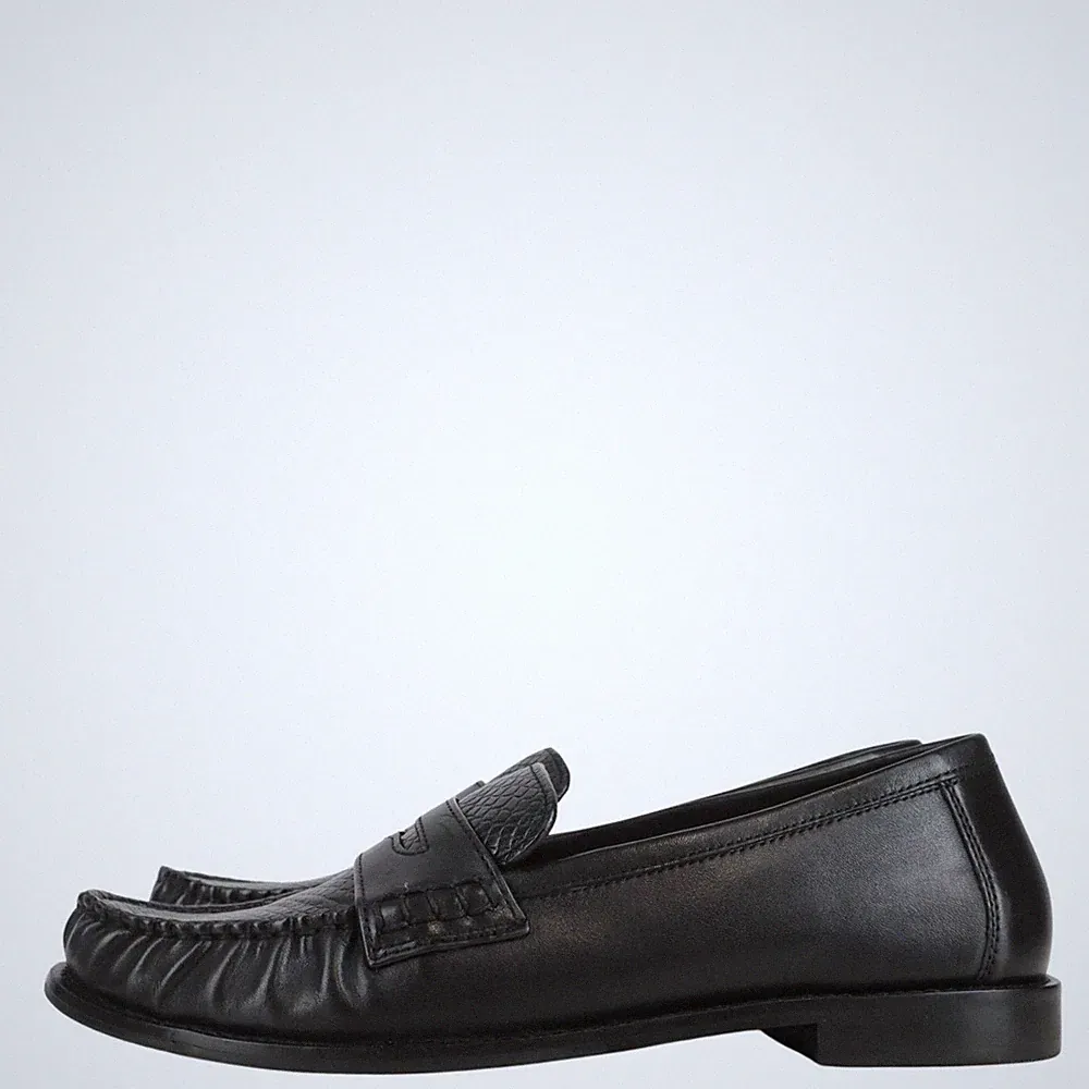 Max & Co Damen Schuhe Loafers Gr. 40 Schwarz Leder Halbschuhe Mokassins