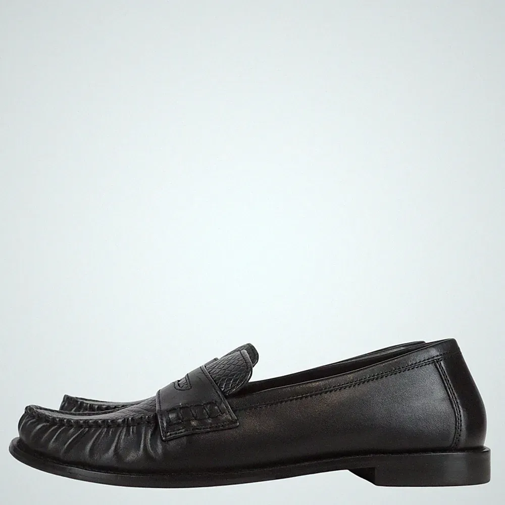 Max & Co Damen Schuhe Loafers Gr. 40 Schwarz Leder Halbschuhe Mokassins