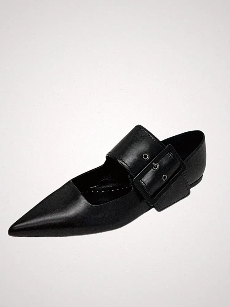 Max Mara Damen Schwarze Firin Leder Flache Loafer Größe 12 NWT