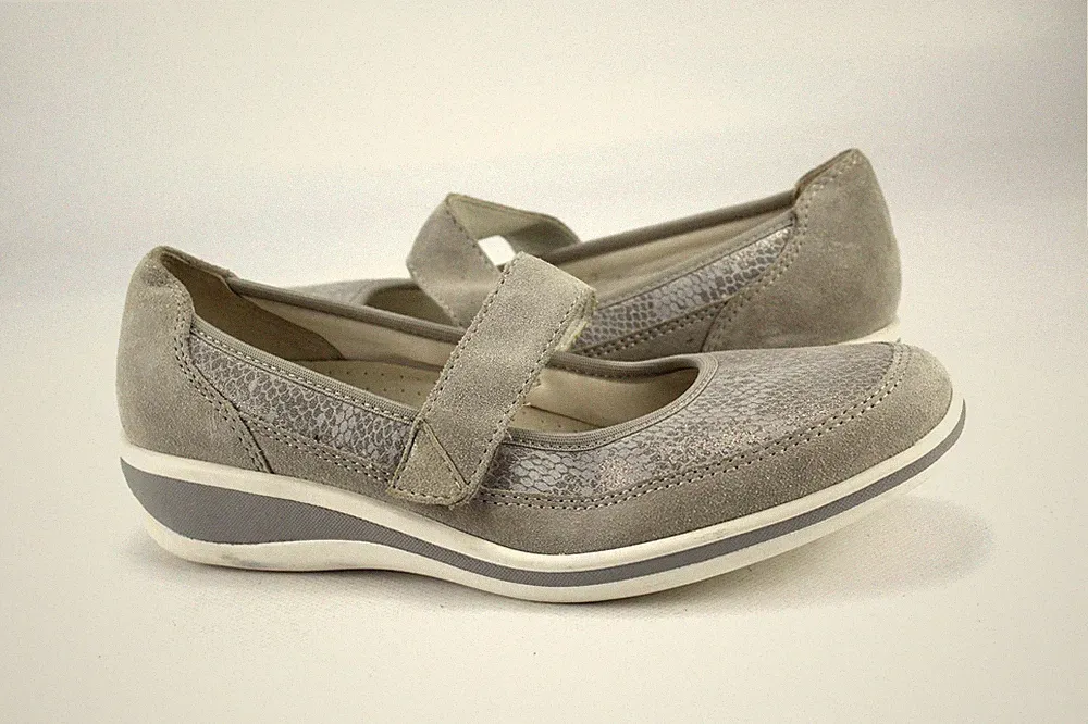 Medicus Gr.39 Uk.6 Damen Halbschuhe Slipper Ballerinas Loafers Taupe TOP M 836