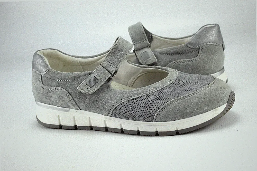 Medicus Gr.41 Uk.7,5 Damen Halbschuhe Slipper Ballerinas Loafers Grau M 837
