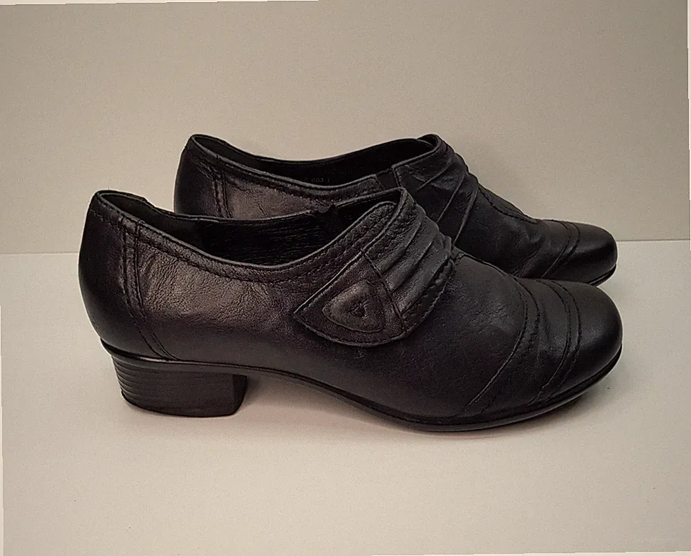 MEDICUS GRÖSSE 5,5 UK EUR 38,5 DAMEN SCHWARZ LEDER NIEDRIGER ABSATZ HALBSCHUHE PUMPS SCHUHE
