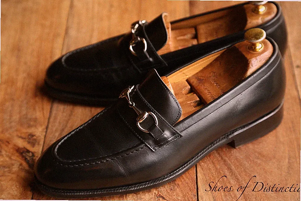 Meermin Herren Loafer Schwarzes Leder Mit Silber-Bit Hardware UK 8 US 9 EU 42
