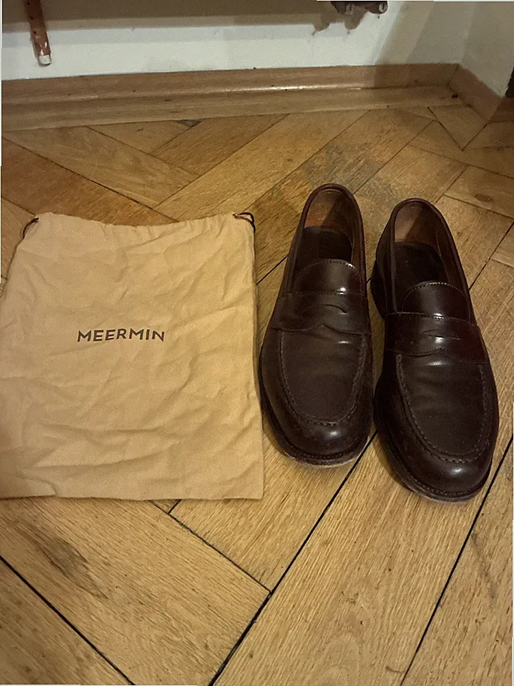Meermin Loafer Cordovan Bordeaux-Rot-Braun Gr. 8 1/2 Gr. 8.5