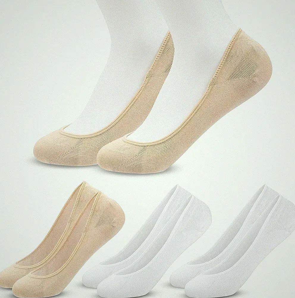 MELLIEX 4 Paar Unsichtbare Ballerina Socken Damen Atmungsaktive Kurze Dünne