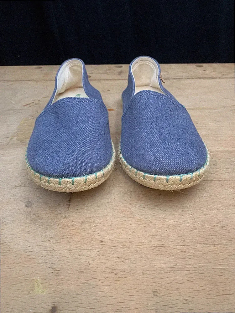 Melo Verde Espadrilles Blau Gr. 44 Vegan Made in Spain Stoffschuhe Slip On