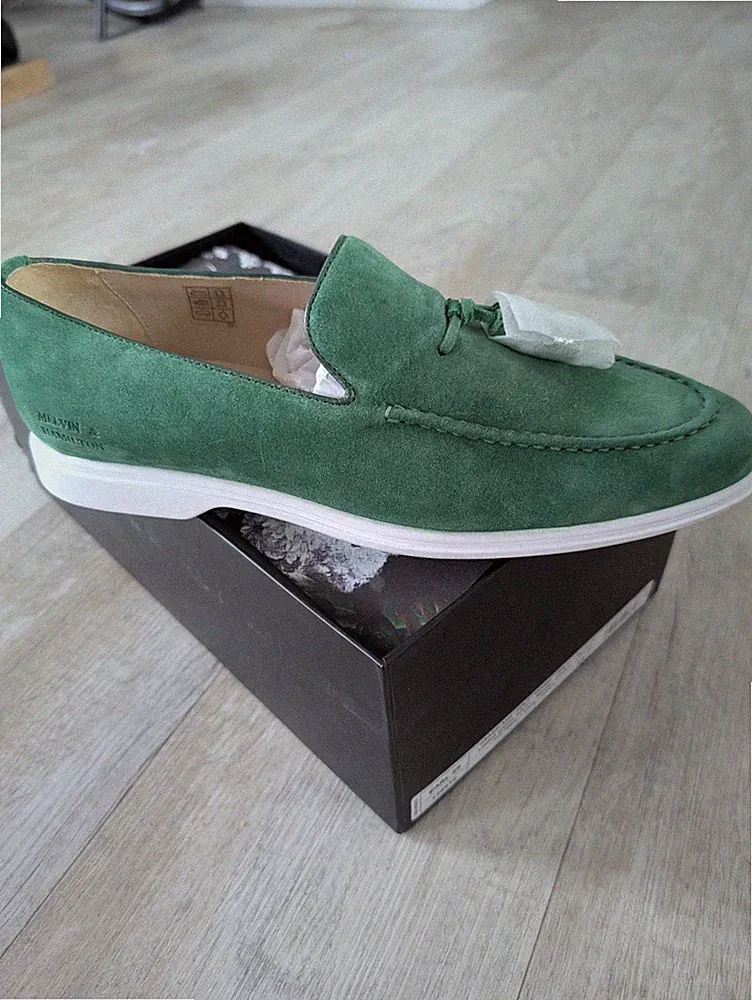 Melvin & Hamilton EARL 29 Tassel Loafer Grün Wildleder Gr. 43 Herren Slipper NEU