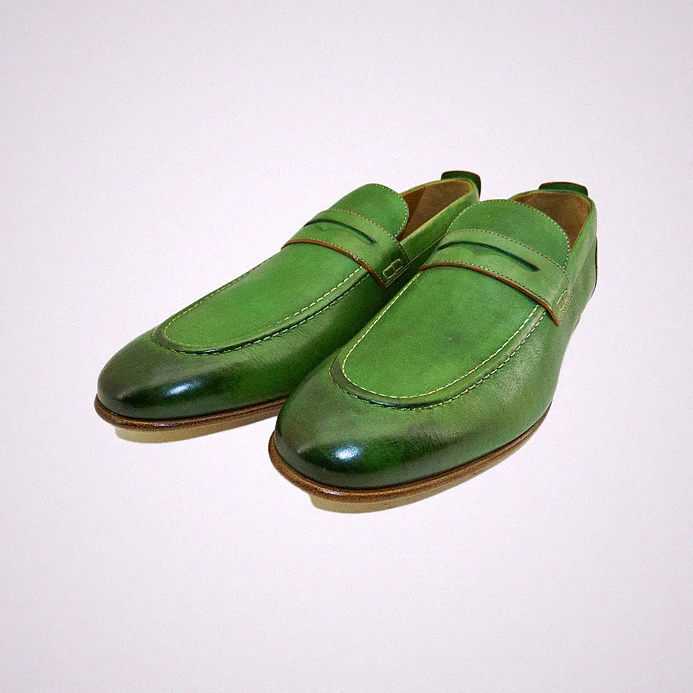 Melvin & Hamilton Santo 2 Ultra Green Loafers Slipper Mokassin Herren Schuhe 43