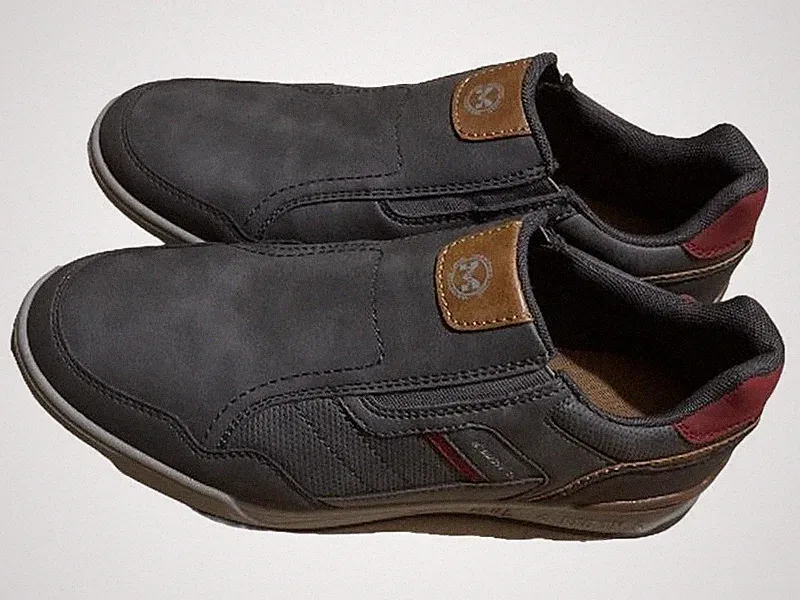 Memphis One Herren Slipper Loafer Grau Leder Gr. 42 Casual