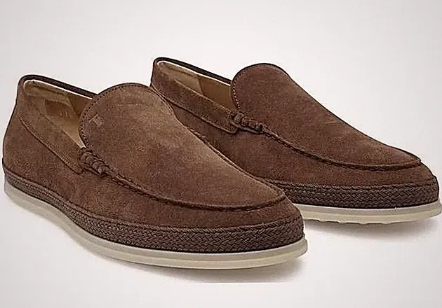 Men Armani Loafers Brown Suede 45