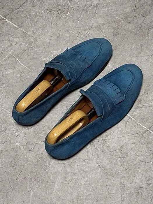 Men Armani Loafers Navy Suede 42