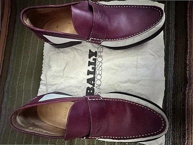 Men Bally Loafers White Leather 39