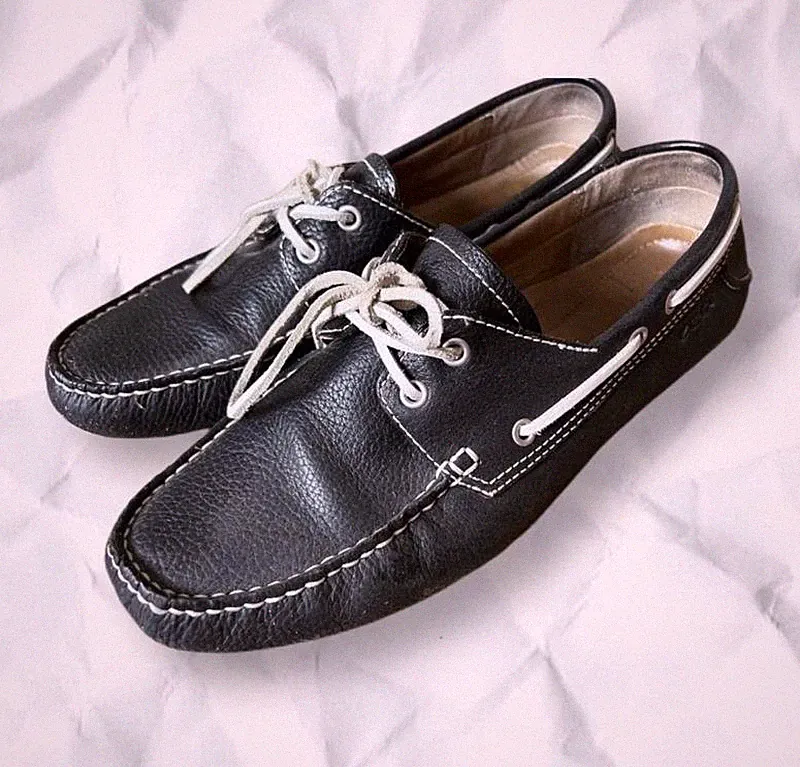 Men Ecco Loafers Black Leather 42