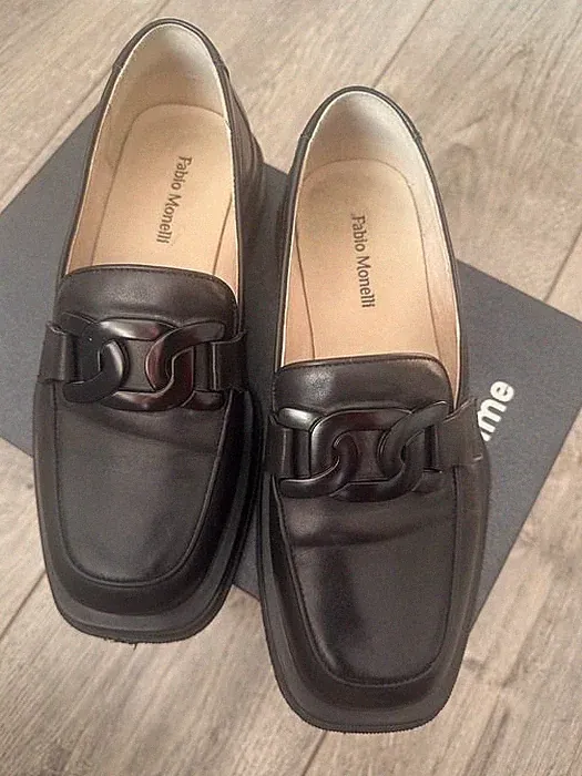 Men Fabio Monelli Loafers Black Leather 36