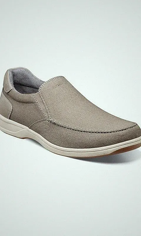Men Florsheim Loafers Grey Textile 13