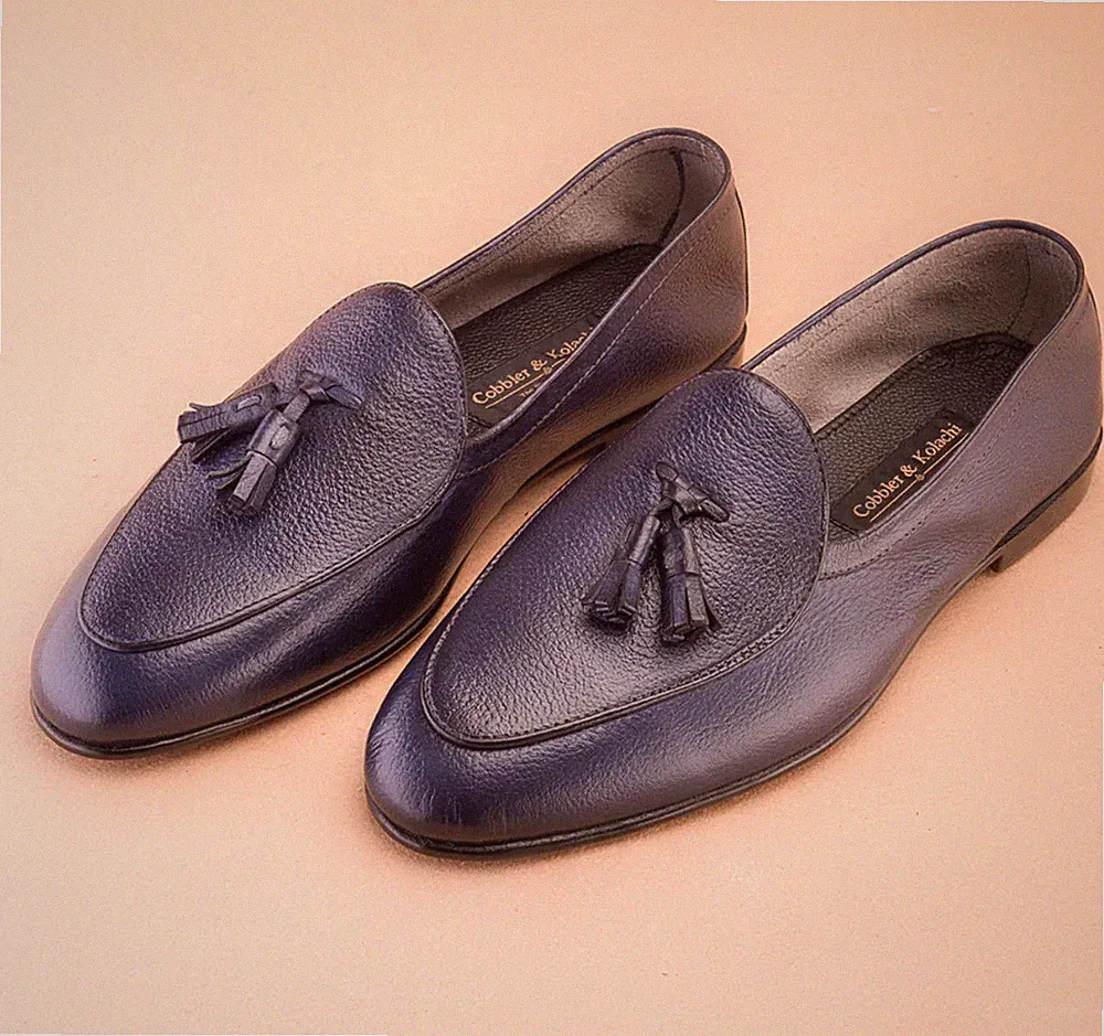 Men's Handmade Genuine Leather Slip On Dress Loafers| Suede Moccasin shoes