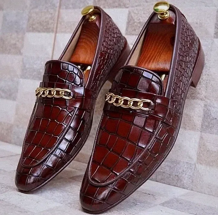Men’s Handmade Premium Crocodile Leather Loafers – Luxury Moccasin Dress Shoes