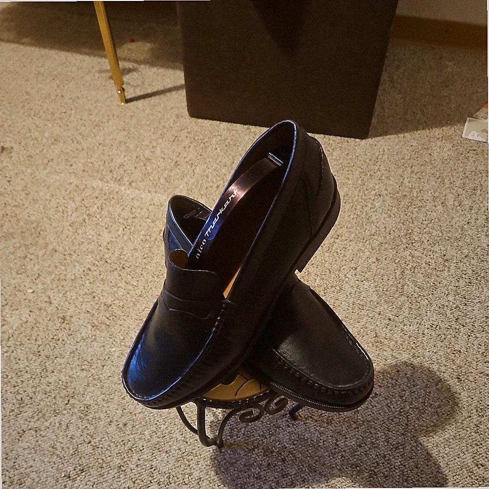 Men's Slip On Leather Penny Loafer Retto Eastern Cushioned Casual Shoes NEW