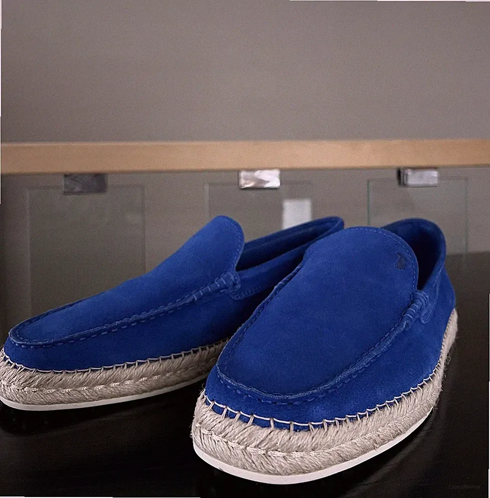 Men’s Tods Suede Espadrilles Loafers Bright blue Sz US 7 BRAND NEW NO BOX