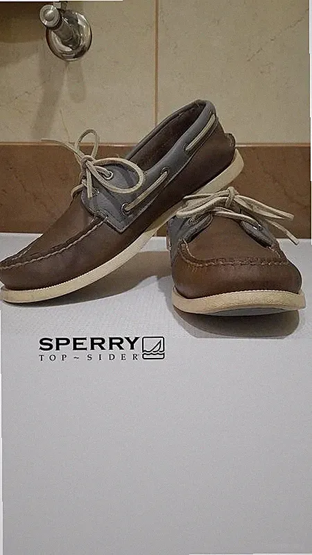 Men Sperry Loafers Grey Leather 41