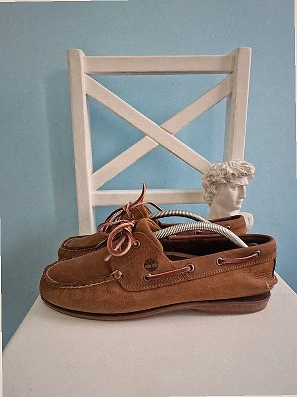Men Timberland Loafers Brown Leather 43.5 #NYE3
