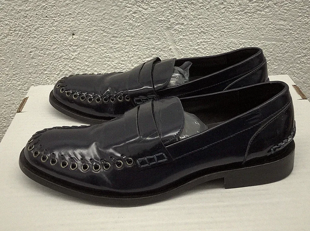 Mens Prada Shoes UK 8 US 9 D Driving Loafers Black Leather H266