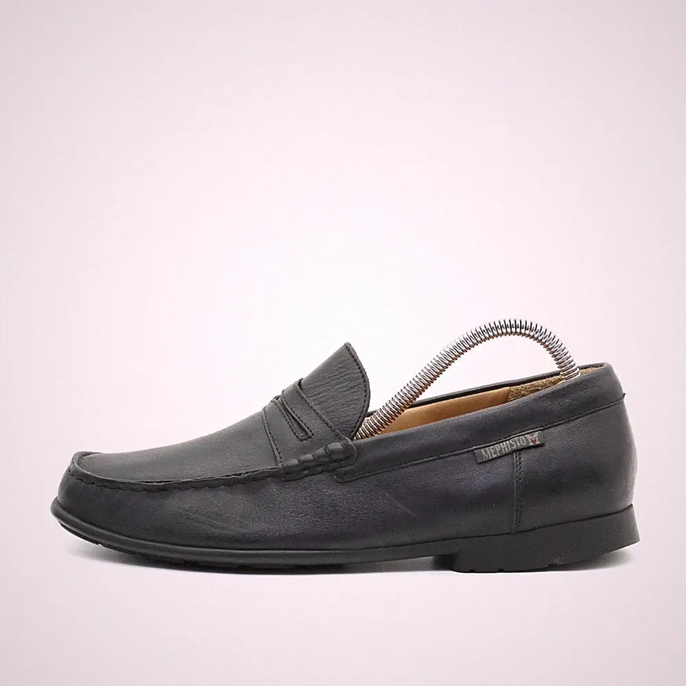 Mephisto Herren EU 42,5 Penny Loafer Mokassin Schwarz Klassiker