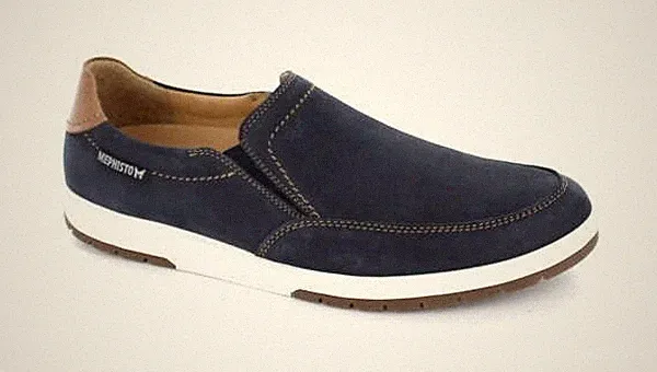 Mephisto Herren Slipper Gr. 44 Marine Nubuk Leder