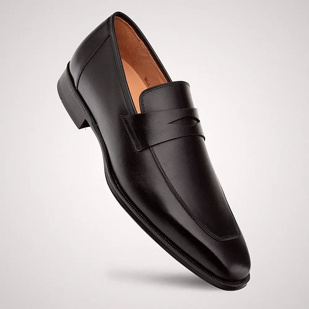 Mezlan Avenue Gummi Sohle Penny Black Herren Loafer Schuhe