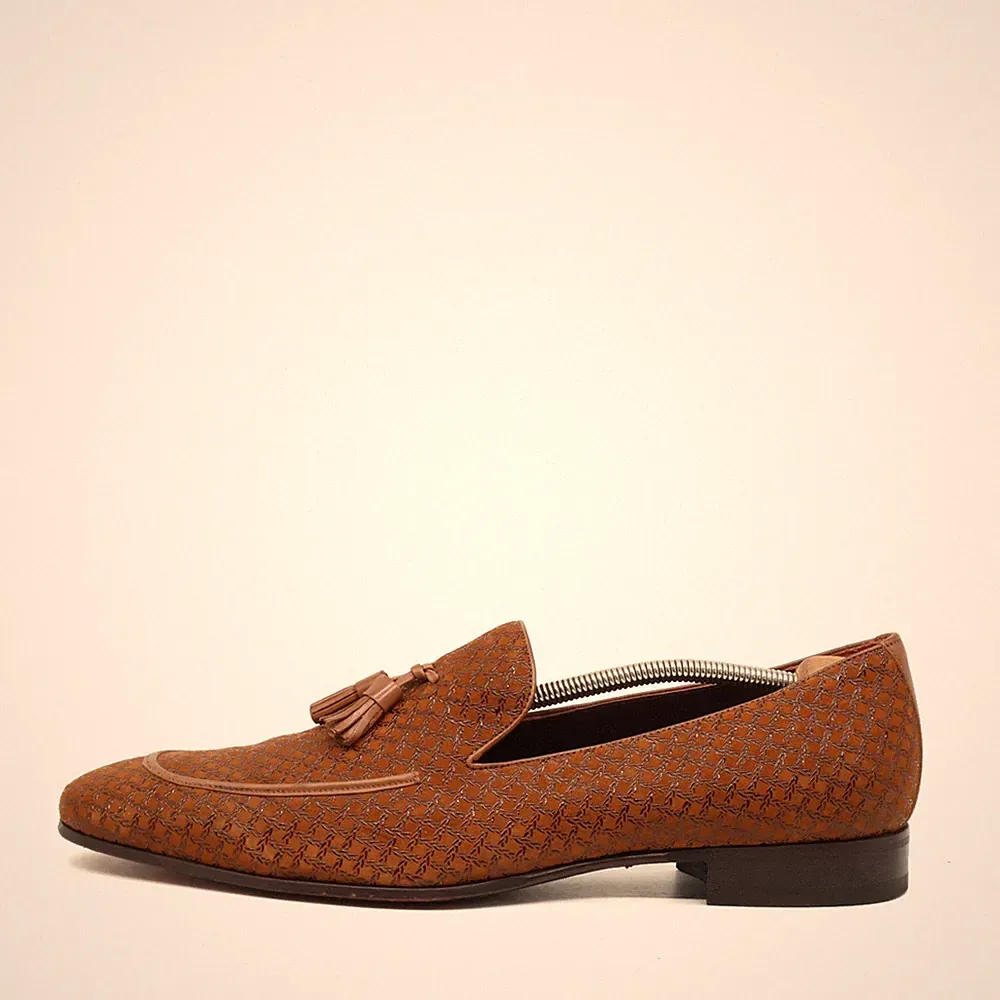 Mezlan Herren Tassel Loafer braun Leder Handarbeit Classic Slipper EU 45