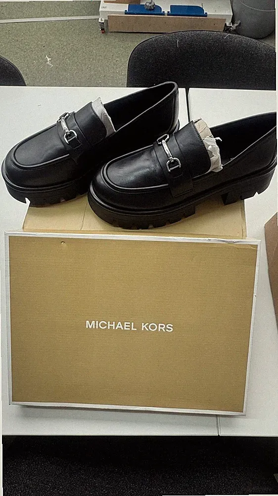Michael Kors Carson Lug Loafer Herren Leder schwarz Slip-On Profilsohle Größe 39