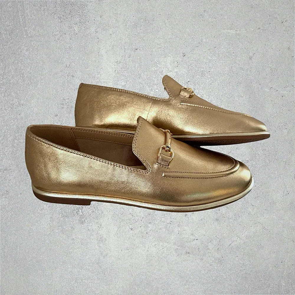 Michael Kors MK Schuhe Loafers Bootsschuhe Carson Loafer Gold Schwarz 37 39 NEU