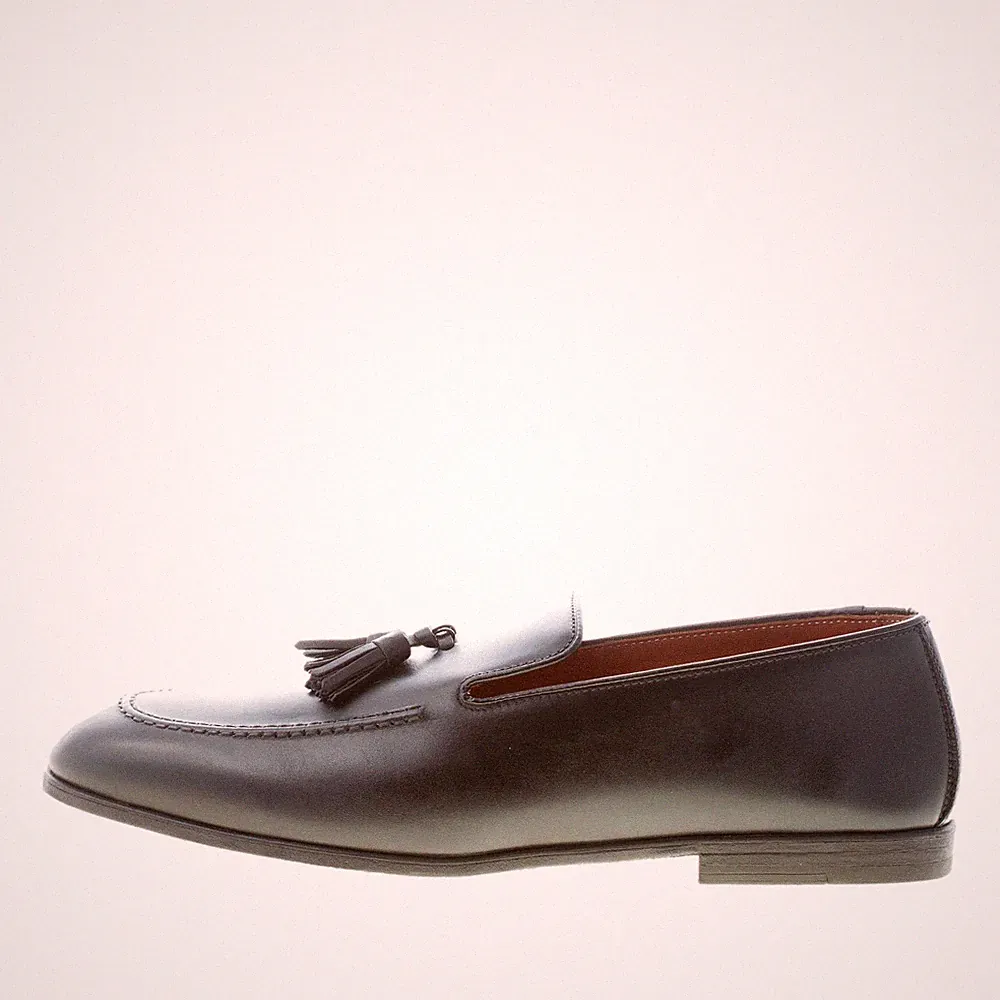 MILLE885 herren schue schwarz suede loafer quasten handwerklich made in Italy
