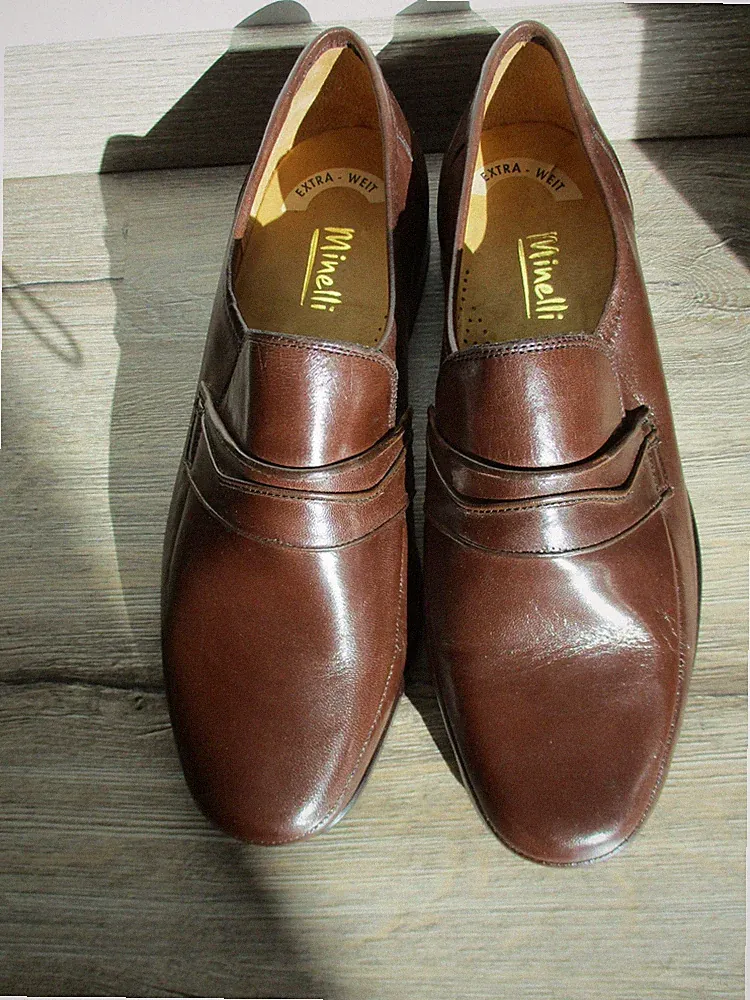 Minelli Slipper Halbschuh Loafer schokobraun NEU 43 feinstes Leder