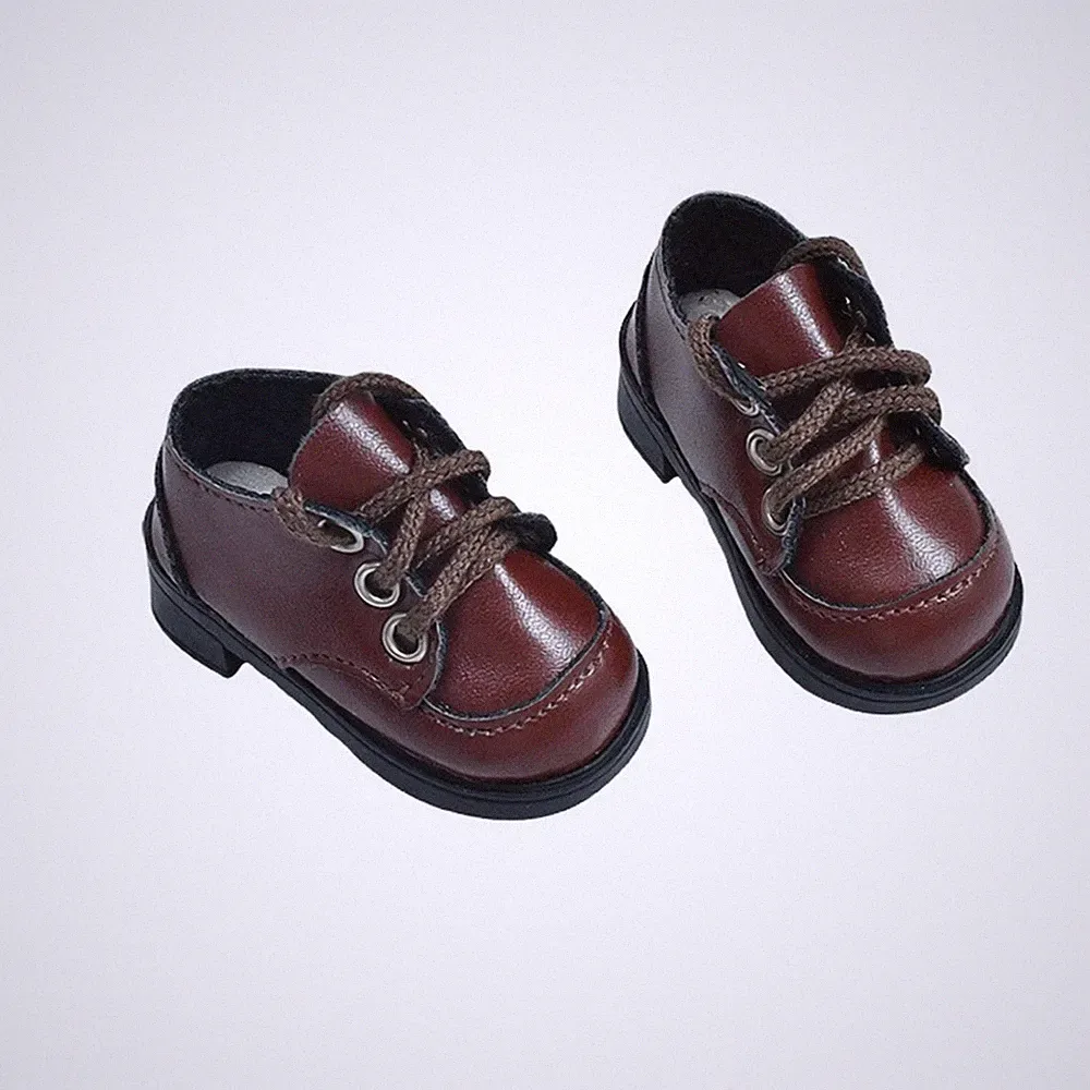 Miniatur-Loafer mit Schnürung und Metallösen stilvoll BJD-Puppen-Schnürloafer