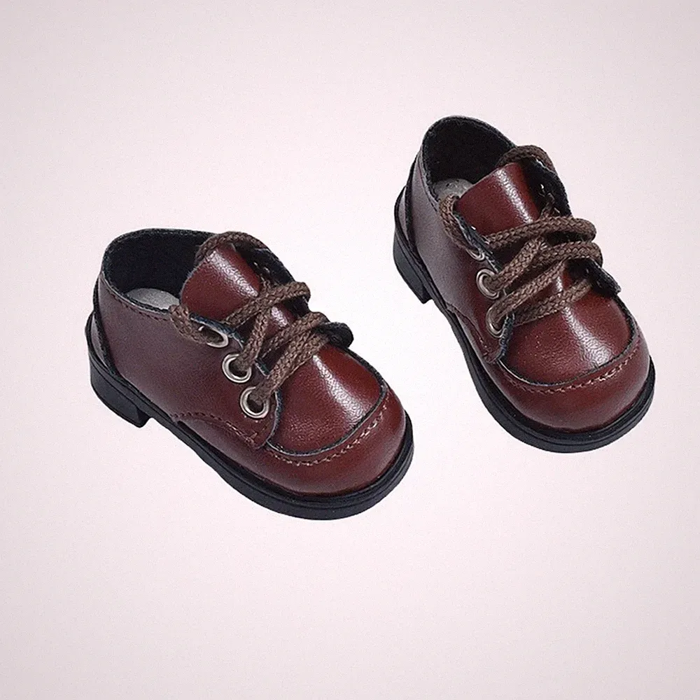 Miniatur-Loafer mit Schnürung und Metallösen Stilvoll Puppen-Schnürschuhe