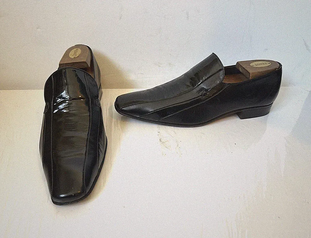 Mister schwarze Lederschuhe Größe UK 7 EU 40 Made in Spain