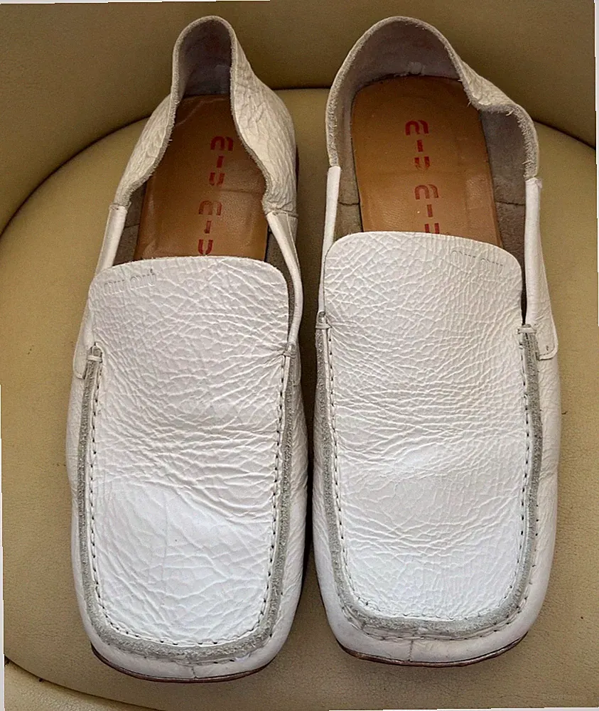 MIU MIU Herren LEDERSCHUHE*Gr.42,5*27,5 cm Innensohle*Weiß*Penny Loafer*NP:499€*