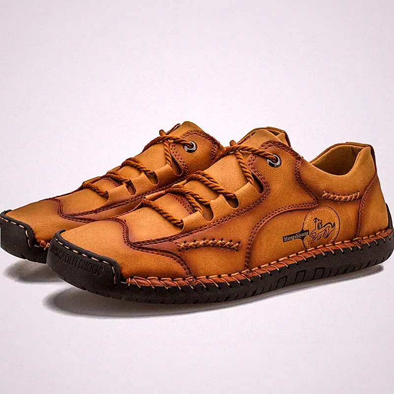 Modische Flache Loafer Freizeitschuh Für Herren Aus Echtem Leder Bequeme Sneaker